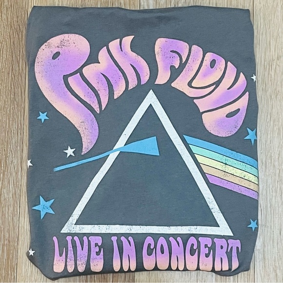 NWT Grayson Threads boxy cropped Pink Floyd sweatshirt Size XS - Picture 4 of 4